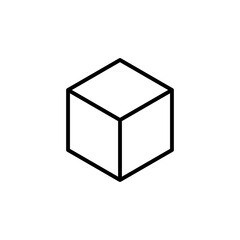 3D Cube Geometric Shape Outline Icon