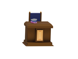 judge table icon 3d illustration render