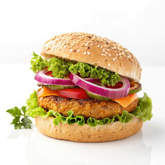 hamburger on a white background