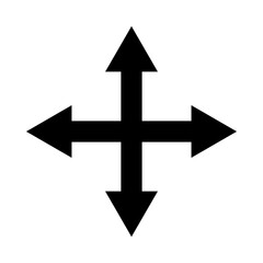 Black Four Way Arrow