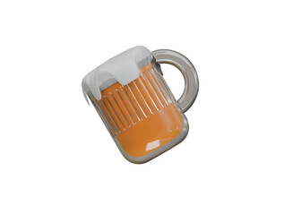 beer mug icon 3d illustration render