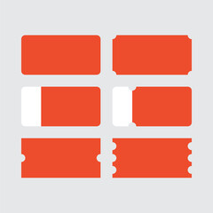 Red Blank Ticket Templates
