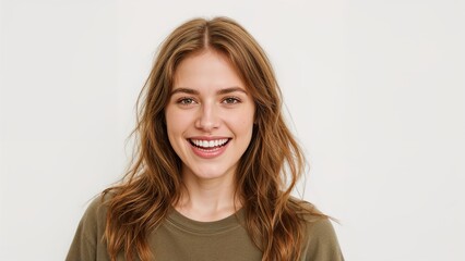 closeup of a happy and attractive young woman