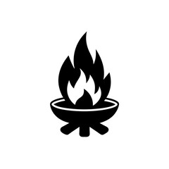 Log Fire Pit Icon Vector in Flat and Clean Isolated Style