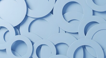 Abstract background with light blue circles overlapping each other in a simple arrangement