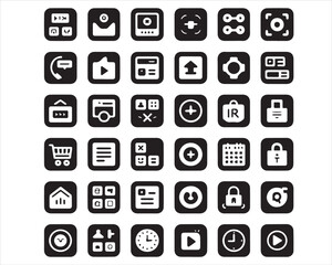 Modern Flat Vector Icon Set – Multimedia, Web, UI, and App Icons