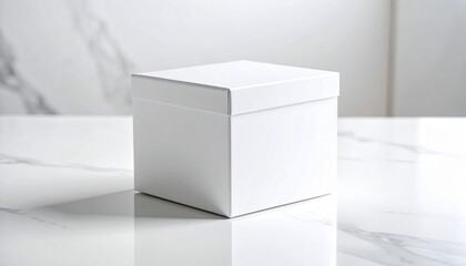 White Vitamin Box On Marble With Clean Edges