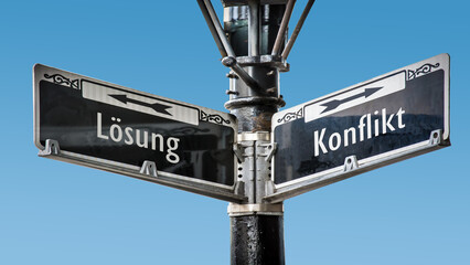 Signposts the direct way to conflict versus resolution