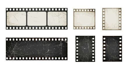 Fototapeta premium Vintage Film Reel Frames Grunge Texture, Retro Movie, Photography, Old Film Strip, Blank Template