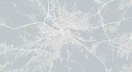 Detailed City Map Urban Planning, Infrastructure, and Road Network Visualization