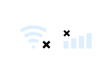 WiFi and Cellular Signal Disconnected Symbols