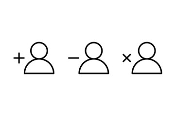 Add Remove Block User Outline Icons