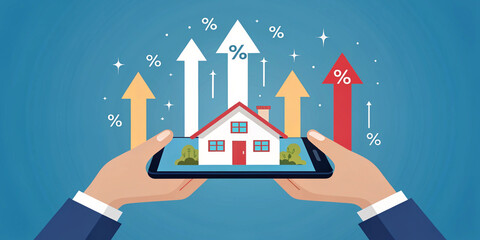 A Conceptual Image of Housing Market Growth Featuring Upward Trends and Analysis