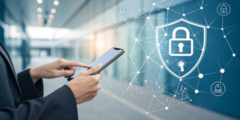 An Innovative Digital Key Access Concept Featuring a Person with a Smartphone