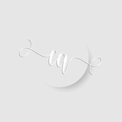 Minimalist EA Letter Monogram in Script Font with Paper Cutout Effect