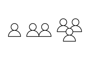 Single And Group User Profile Outline Icons