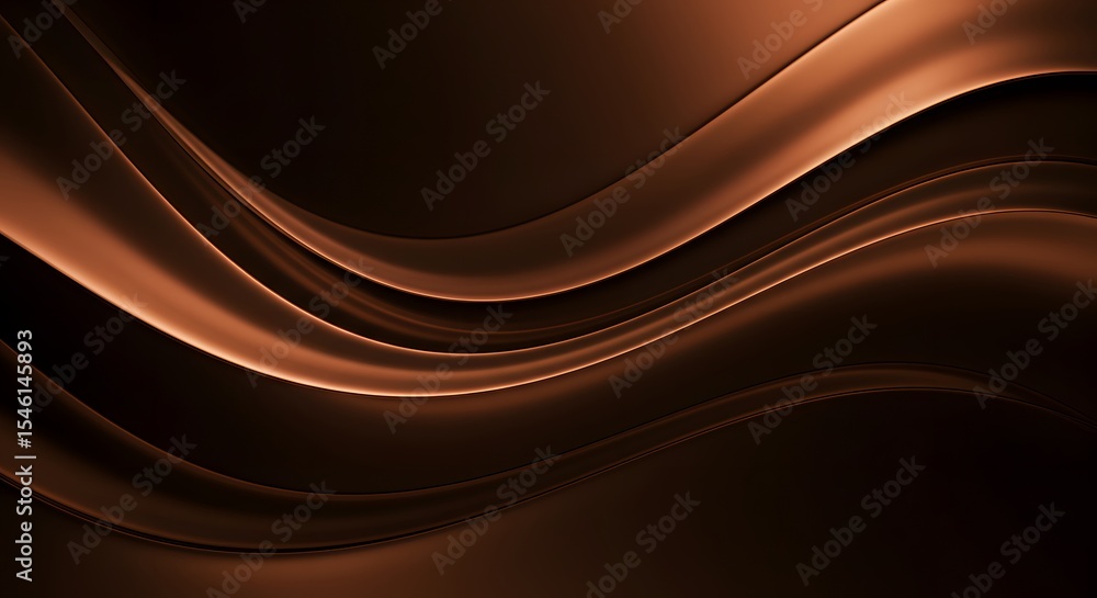 Poster abstract brown waves flowing smoothly across the frame with subtle light and shadow effects