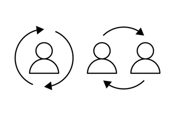 User Exchange Collaboration Outline Icons