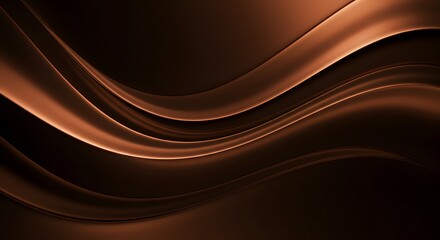 Abstract brown waves flowing smoothly across the frame with subtle light and shadow effects