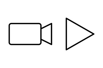 Video Camera Play Button Outline Icons