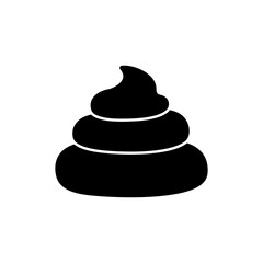 Baby poo silhouette vector flat illustration design.