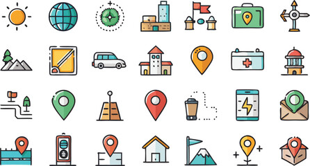 A flat vector set of construction icons for web, mobile, and business design