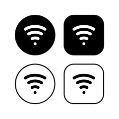 WiFi Wireless Network Signal Solid Outline Icons
