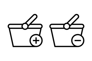 Add Remove Shopping Cart Outline Icons