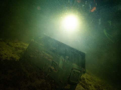 Submerged Ammunition Box Lost Underwater