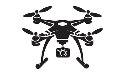 Drone camara silhouette vector art illustration