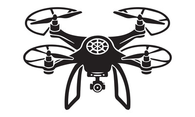High-Tech Drone silhouette with streamlined design – Drone illustration – Minimalist Drone vector