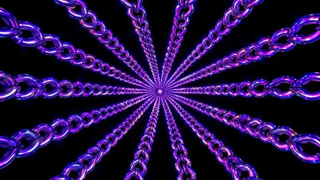 a close up of a purple chain starburst with a black background