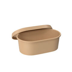A simple, oval-shaped container with a lid, suitable for storage or food preservation.