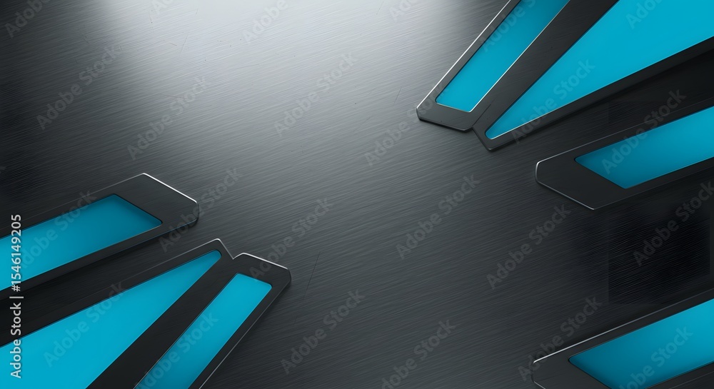 Poster abstract dark gray background with turquoise accents in a symmetrical arrangement design element