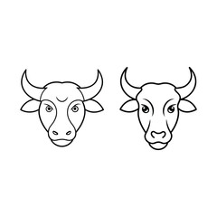 Buffalo head line art bundle  