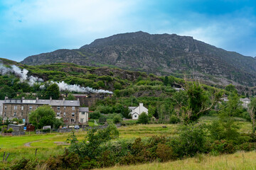 Fototapeta premium steam trains in snowdonia Wales