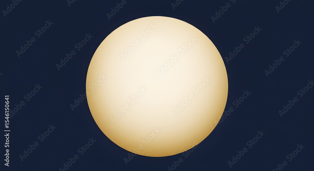 Poster a simple image showing a pale yellow sphere against a dark blue background in a minimalist style des