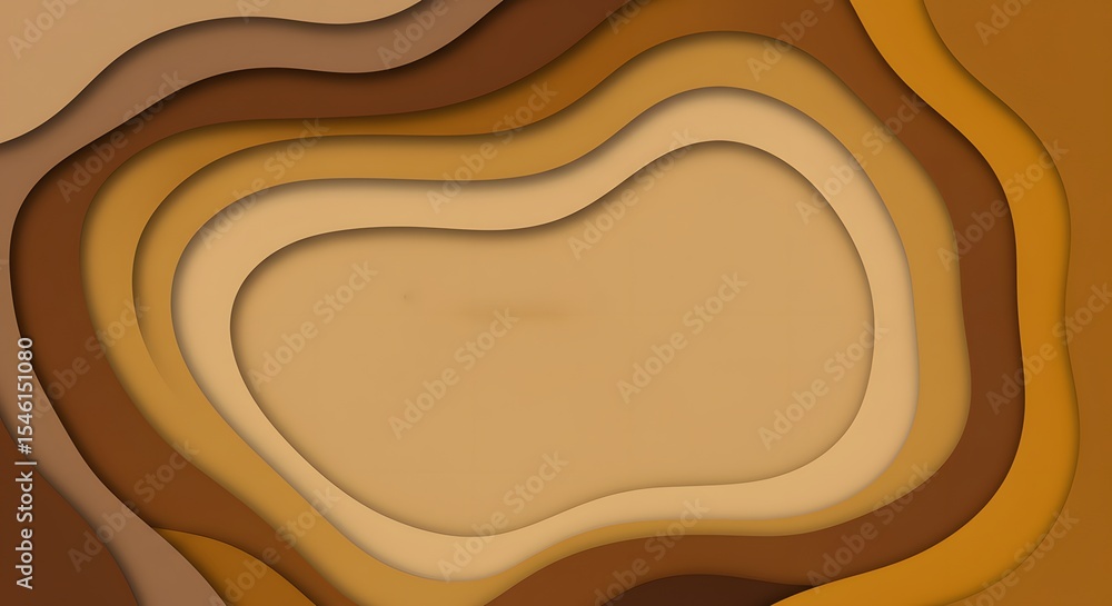 Poster abstract layered background with shades of brown and tan creating a depth effect and wavy contours
