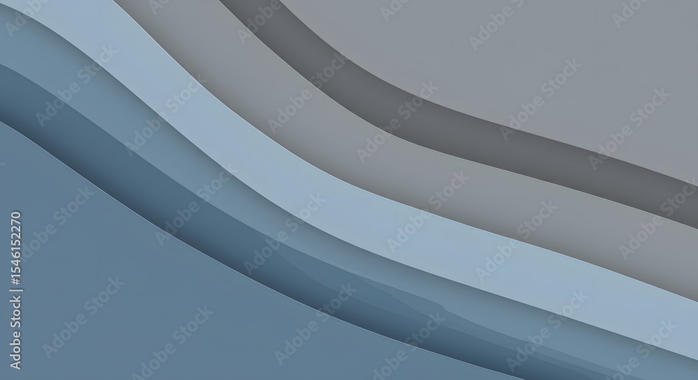 Poster abstract background with layered curved shapes in shades of blue and gray creating a fluid design