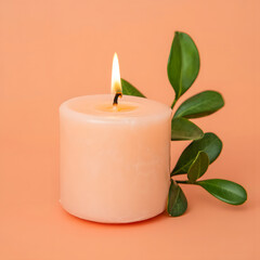 candle and flower
