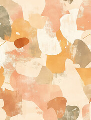 Abstract art composition featuring soft colors and organic shapes creating a modern aesthetic for interior design