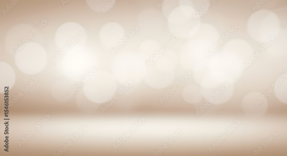 Fototapete soft beige background with blurred circles of light creating a bokeh effect and a light floor plane