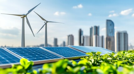 Green City Energy: Solar Panels & Wind Turbines Powering Urban Sustainability