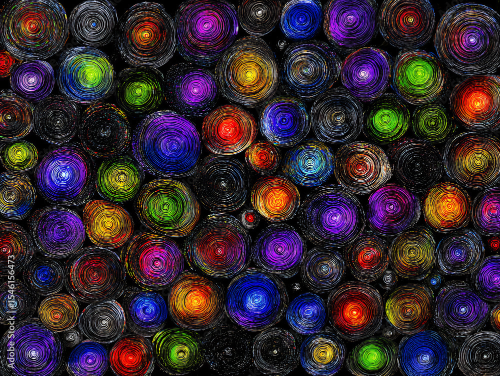 Aufkleber vibrant multicolored abstract background with sparkling circles