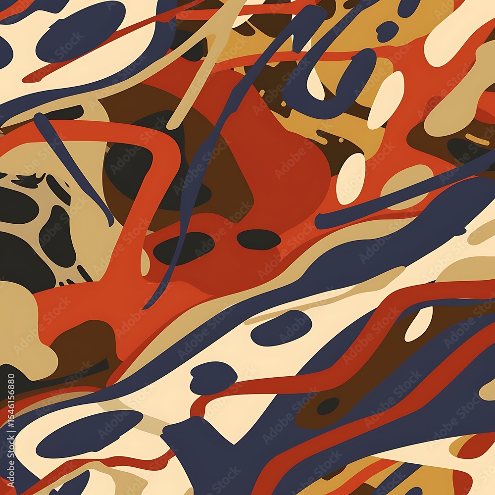 Aufkleber abstract composition with flowing shapes and warm color scheme background