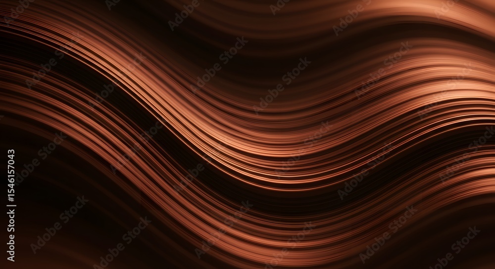 Fototapete abstract wavy lines pattern in shades of brown and dark colors creating a smooth and flowing effect