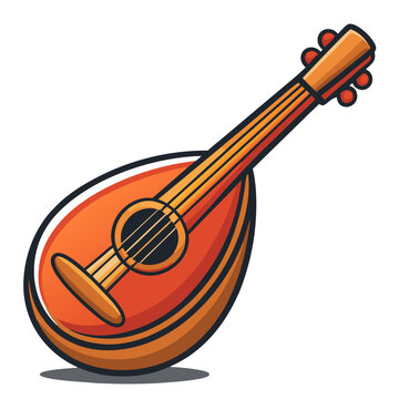 orange lute musical instrument isolated clip art preview