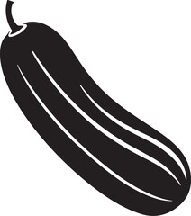 cucumber silhouette, black and white silhouette, vector and illustration