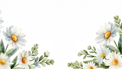 Fototapeta premium Elegant White Watercolor Flowers on a Soft White Backdrop for Floral Illustrations - floral background
