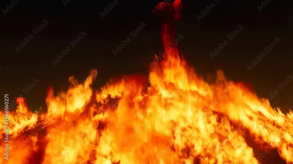 Poster intense blaze spread creating dynamic fire patterns in high definition flames eruption